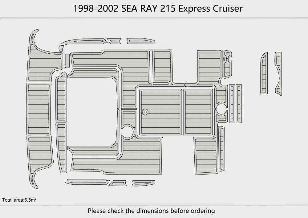 1998-2002 SEA RAY 215 Express Cruiser Cockpit Swim platform 1/4" 6mm EVA Floor