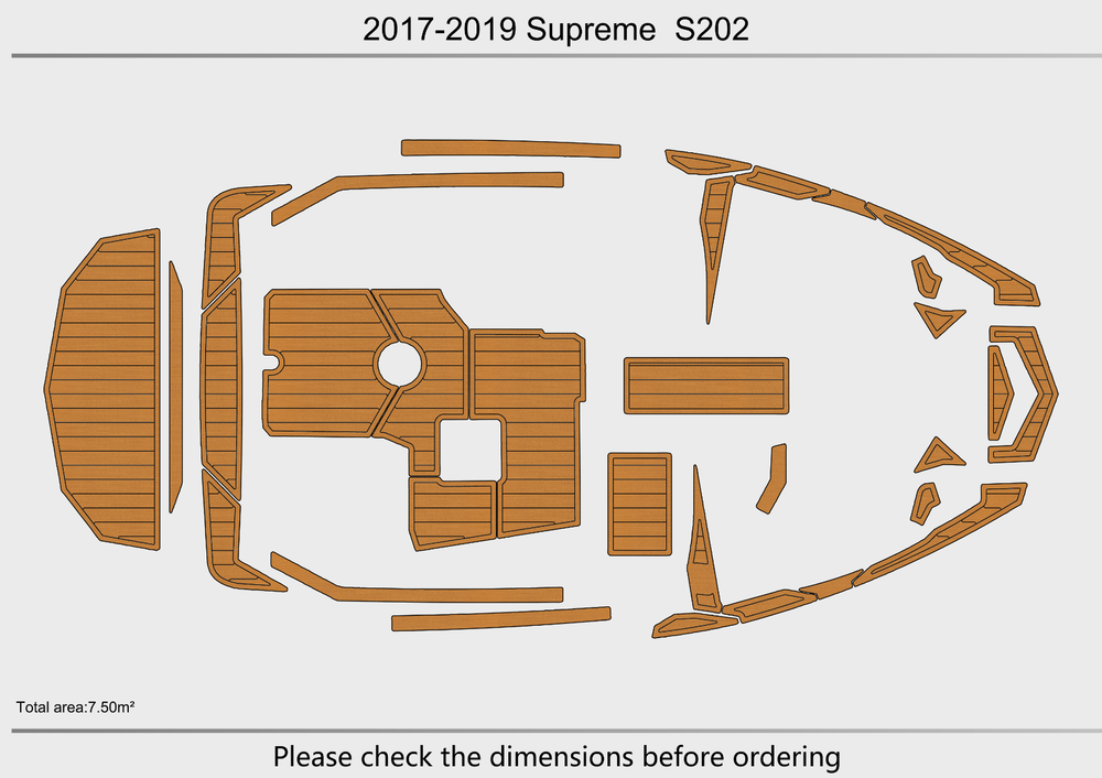 2017-2019 Supreme S202 Cockpit Swim platform 1/4"6mm EVA Foam faux mat floor
