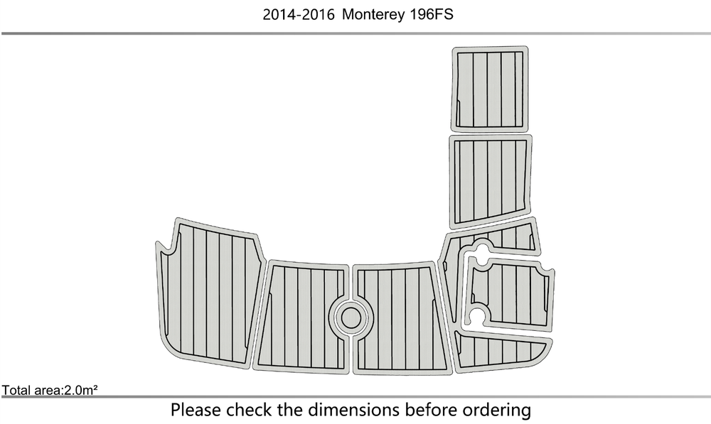 2014-2016 Monterey 196 Anti-slip mat Custom EVA faux teak marine deck flooring