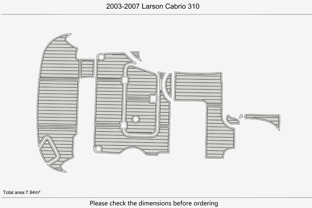 2003-2007 Larson Cabrio 310 Cockpit Swim platform 1/4"6mm EVA Foam faux floor