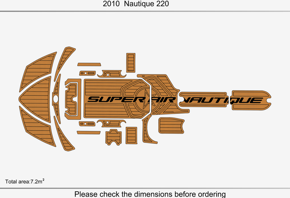2010 Nautique 220 Super Air Anti-slip Custom mat EVA faux teak marine flooring