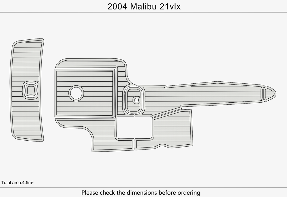 2004 malibu 21 vlx Cockpit MAT CARPET 1/4" 6mm EVA Faux Teak Non-slip mat