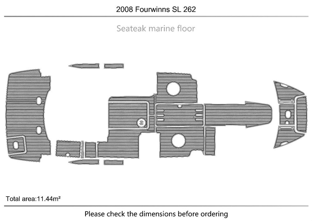 2008 Fourwinns SL 262 cockpit Swim Platform Pads 1/4" 6mm EVA Teak Decking