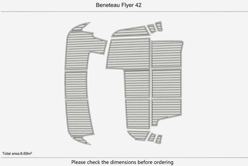 Beneteau Flyer 42 Anti-slip mat Custom EVA teak marine deck flooring