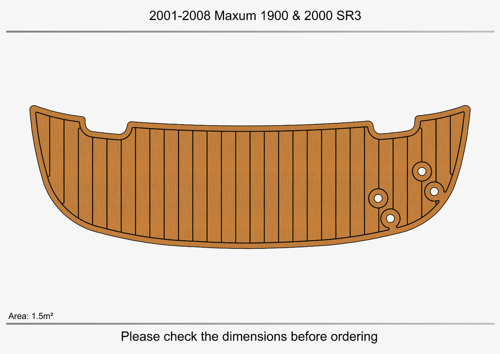 2001-2008 Maxum 1900 SR3 &2000 SR3 Anti-slip mat Custom EVA faux teak flooring