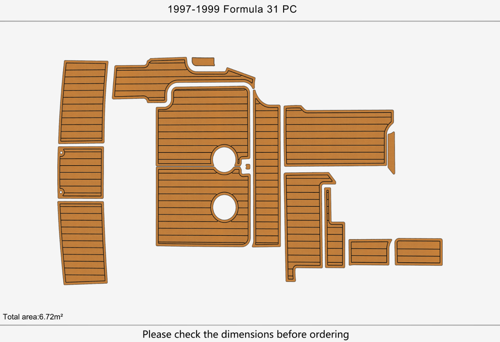 1997-1999 Formula 31 PC Marine teak deck EVA Foam Boat flooring