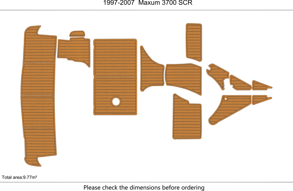 1997-2007 Maxum 3700 SCR Marine teak deck EVA Foam Boat flooring