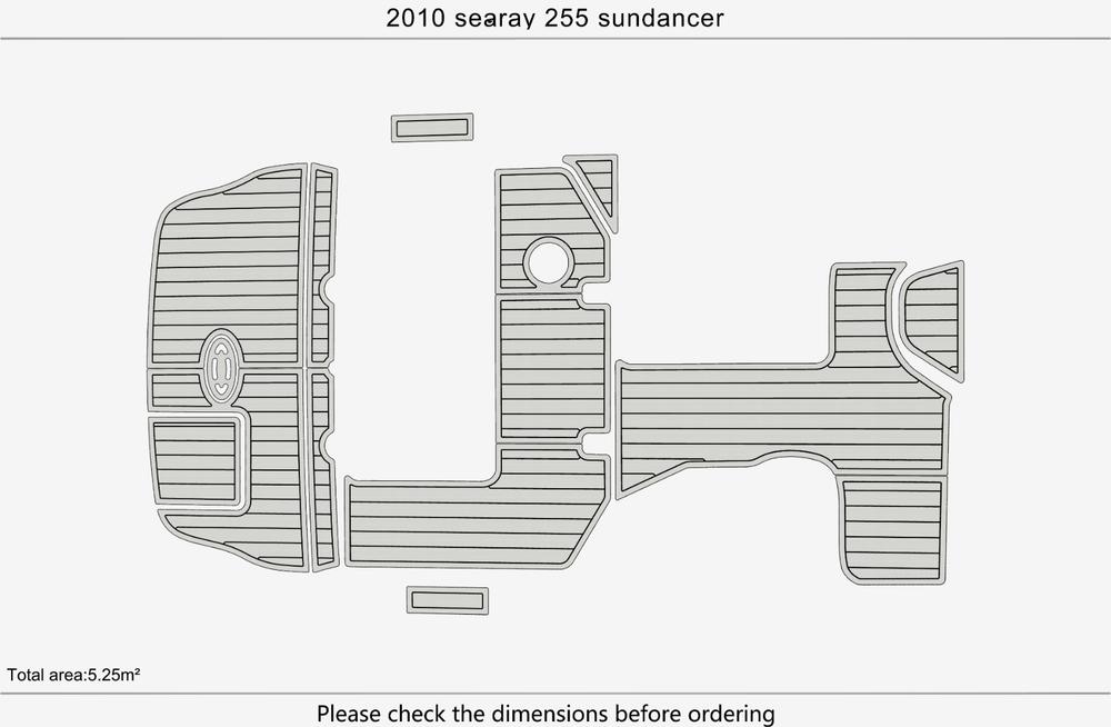 2008-2013 sea ray 255 sundancer Cockpit Swim platform 1/4"6mm EVA foam floor