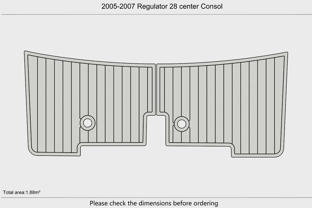 2005-2007 Regulator 28 center Consol Swim platform 1/4" 6mm EVA faux mat Floor