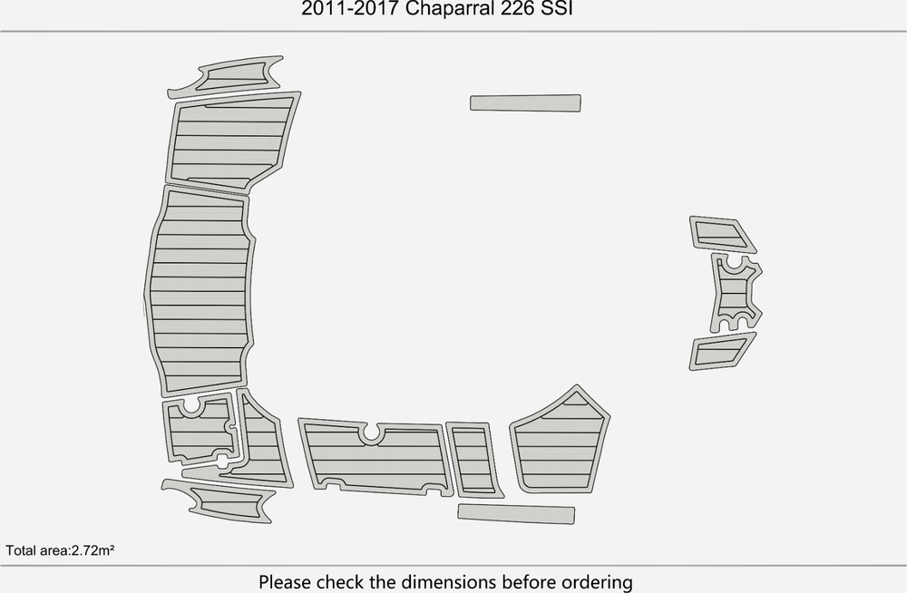 2011-2017 Chaparral 226 SSI Anti-slip mat Custom EVA teak marine deck flooring