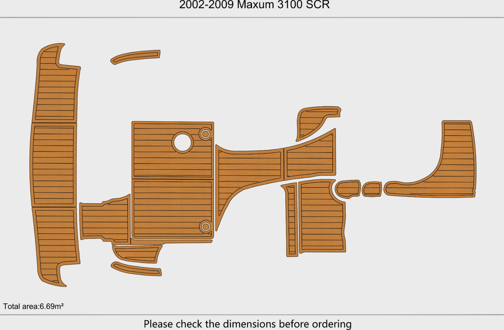 2002-2009 Maxum 3100 SCR Cockpit Swim platform 1/4"6mm EVA Foam faux mat floor