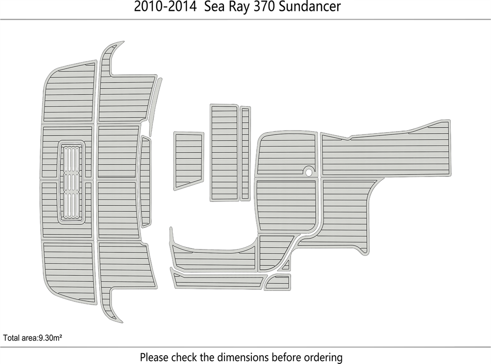 2010-2014 Sea Ray 370 Sundancer Cockpit Swim platform 1/4"6mm EVA foam floor