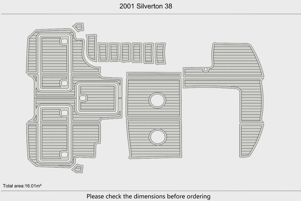2001 Silverton 38 Cockpit Swim platform 1/4"6mm EVA foam faux floor