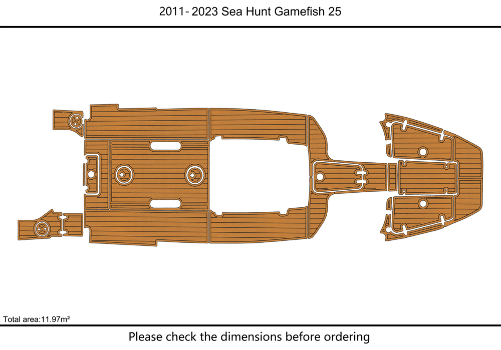 2023 SEA HUNT 25 Gamefish Cockpit Swim platform 1/4"6mm EVA Foam faux floor
