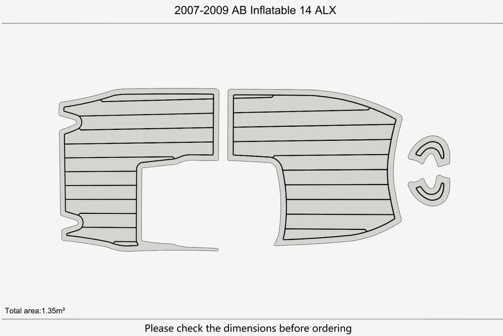 2007-2009 AB Inflatable 14 cockpit Pads 1/4" 6mm EVA Teak deck floor