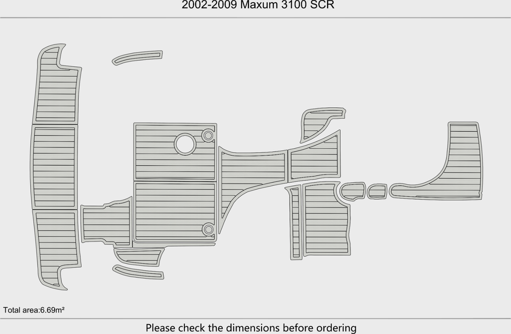 2002-2009 Maxum 3100 SCR Cockpit Swim platform 1/4"6mm EVA Foam faux mat floor
