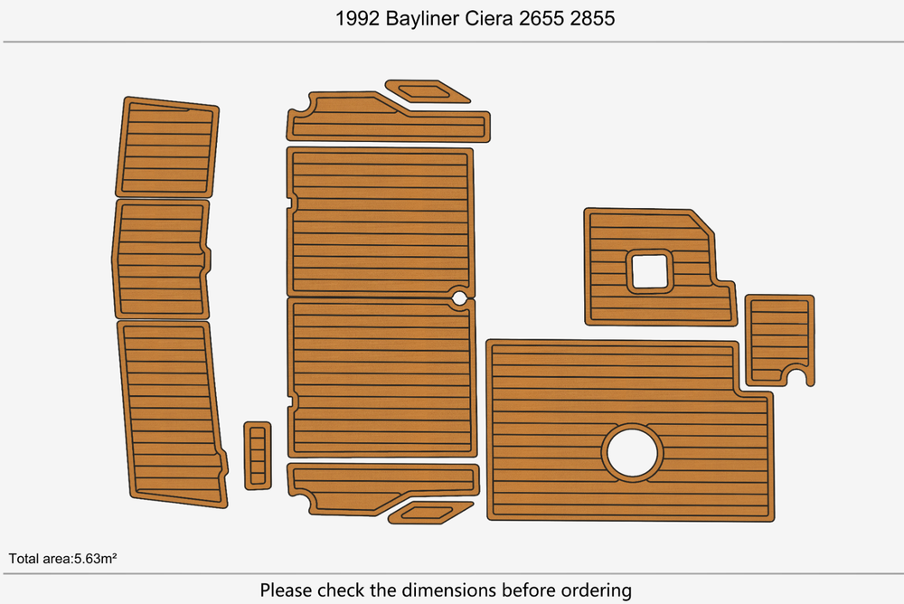 1992 Bayliner Ciera 2655 2855 Cockpit Swim platform 1/4"6mm EVA foam faux floor