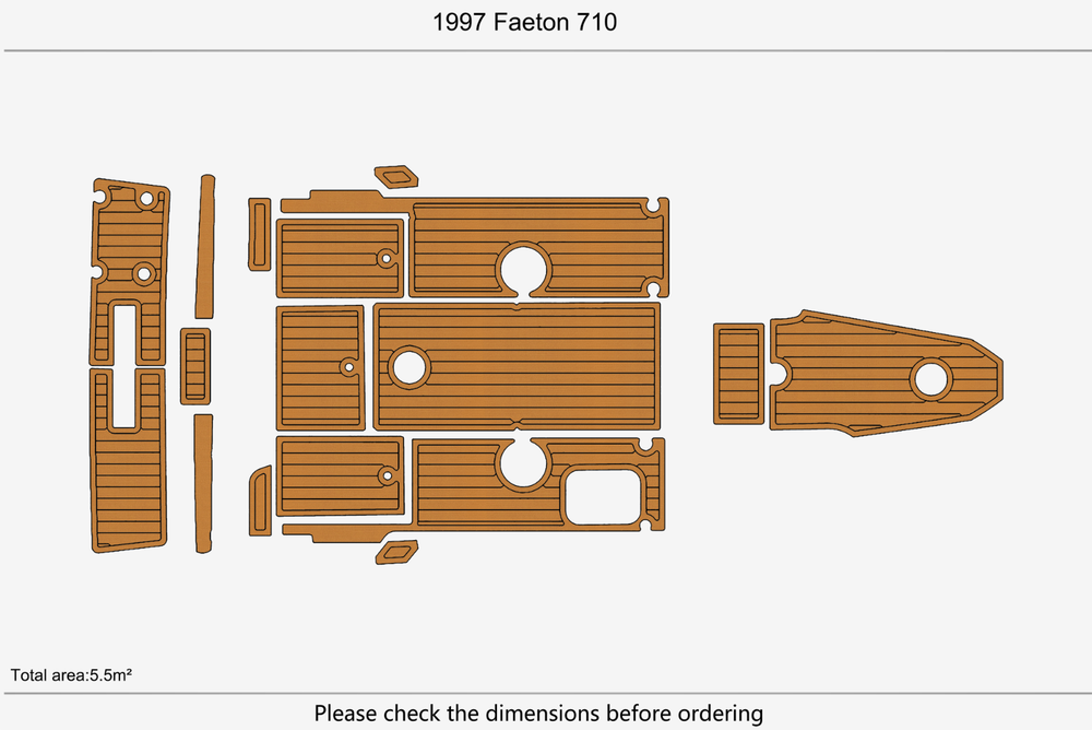 1997 Faeton 710 Marine teak deck EVA Foam Boat flooring