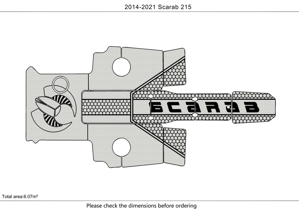 2014-2021 Scarab 215 Cockpit Swim platform 1/4"6mm EVA Foam floor