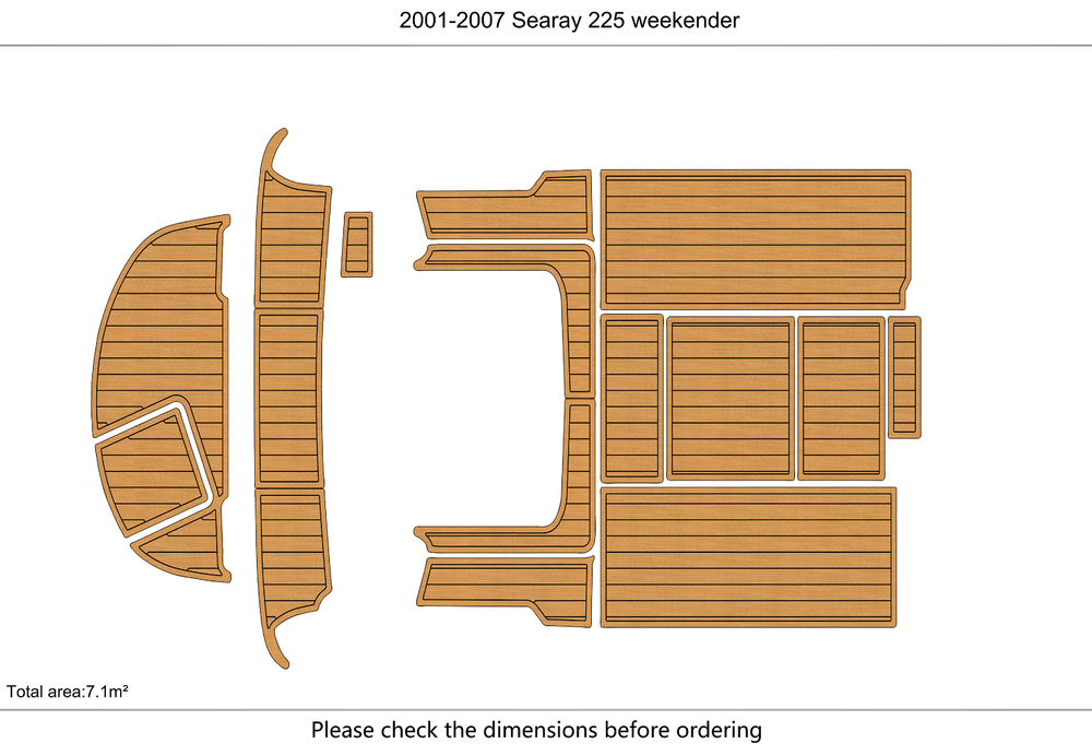 2001-2007 Sea ray 225 weekender Cockpit Swim platform 1/4"6mm EVA Fauxfoam floor
