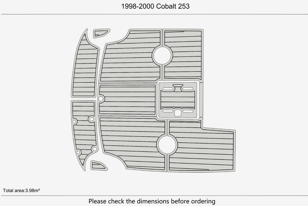 1998-2000 Cobalt 253 Cockpit Swim platform 1/4"6mm EVA Foam carpet marine floor