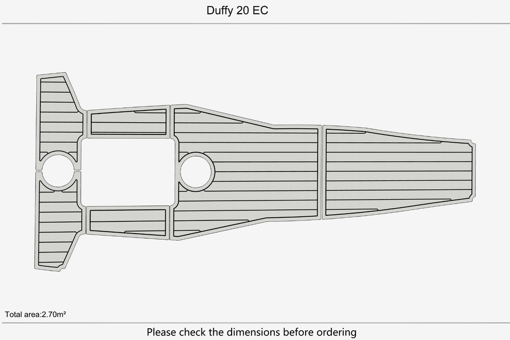 Duffy 20 EC Cockpit 1/4" 6mm EVA Teak Deck floor