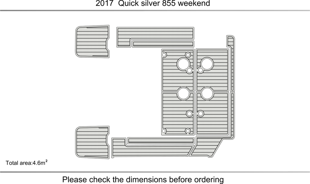 2017 Quicksilver 855 weekend Anti-slip Custom EVA faux mat marine flooring