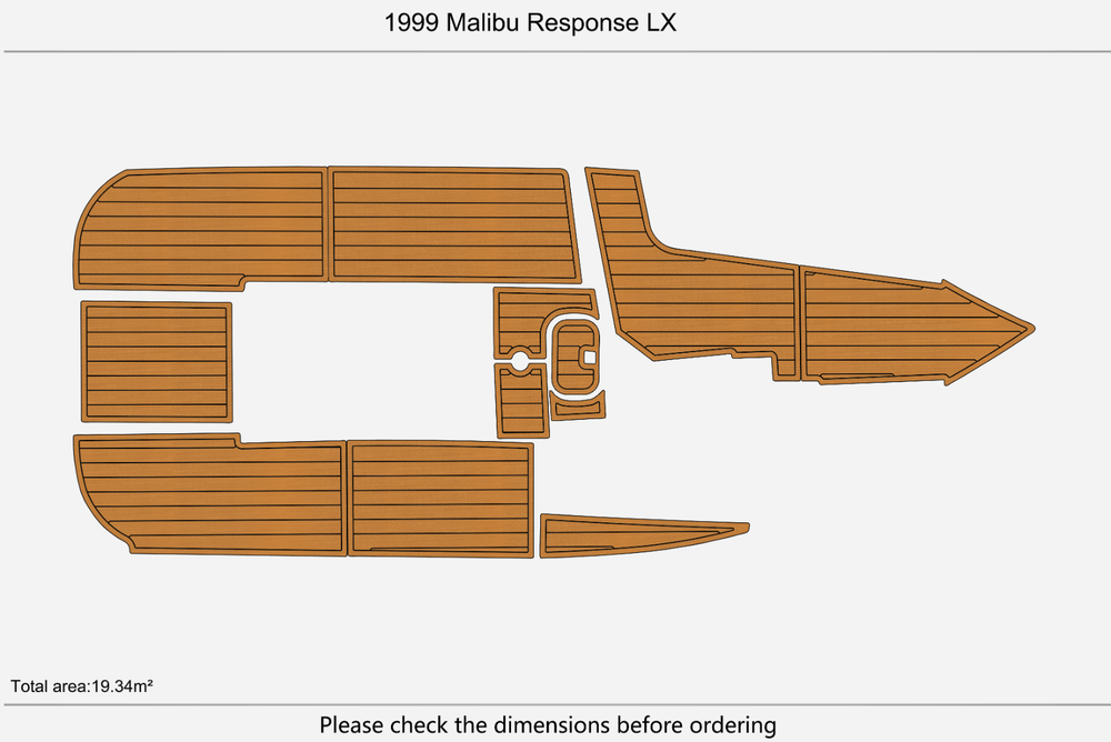 1999 Malibu Response LX Deck Anti-slip mat Custom EVA faux teak marine flooring