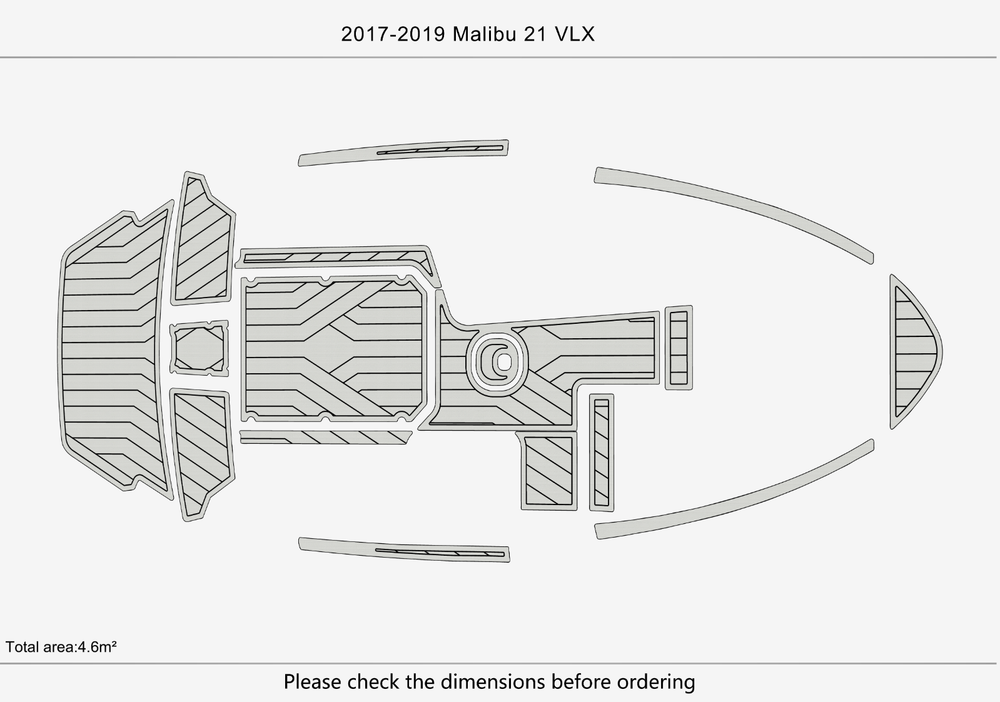 2017-2019 malibu 21 vlx Cockpit Swim platform bow 1/4"6mm EVA Foam faux floor