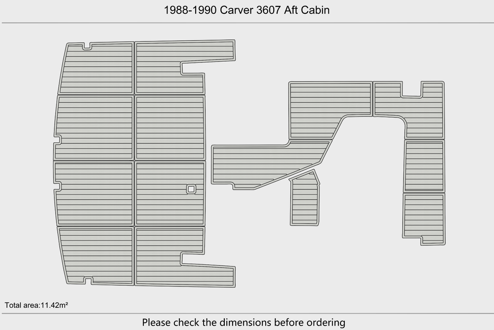 1988-1990 Carver 3607 Aft Cabin Cockpit 1/4"6mm EVA Foam carpet marine mat floor