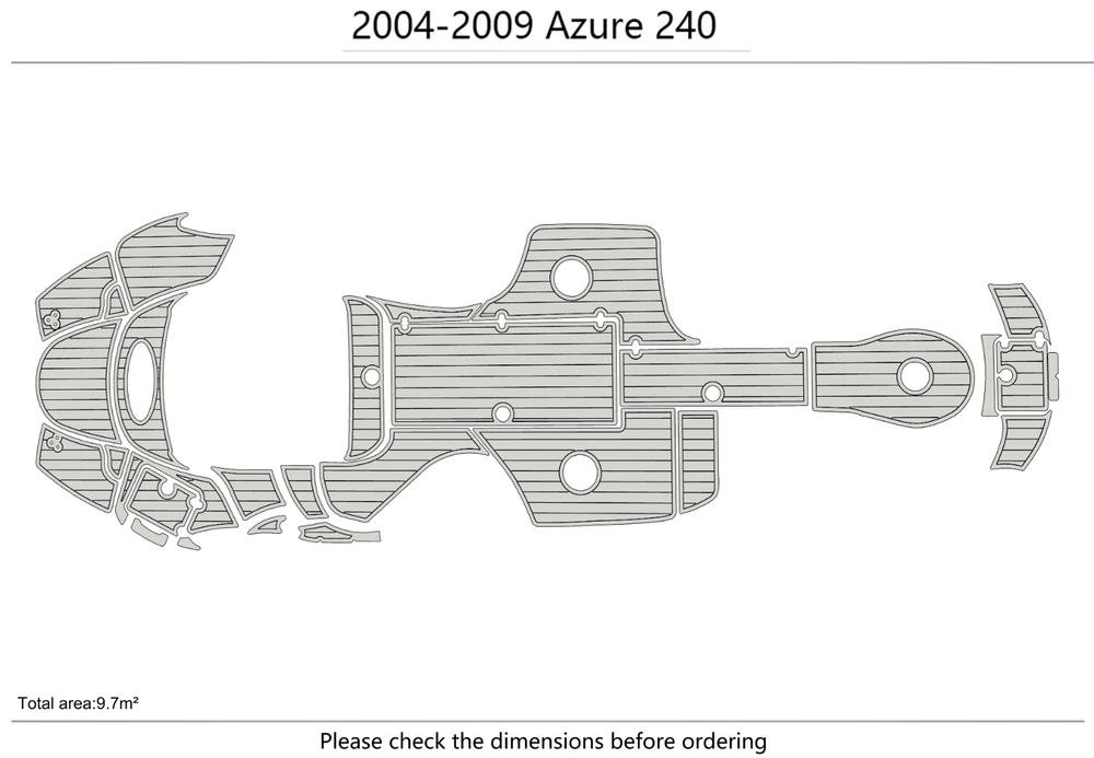 2004-2009 Azure 240 Cockpit Swim platform bow 1/4"6mm EVA foam faux mat floor