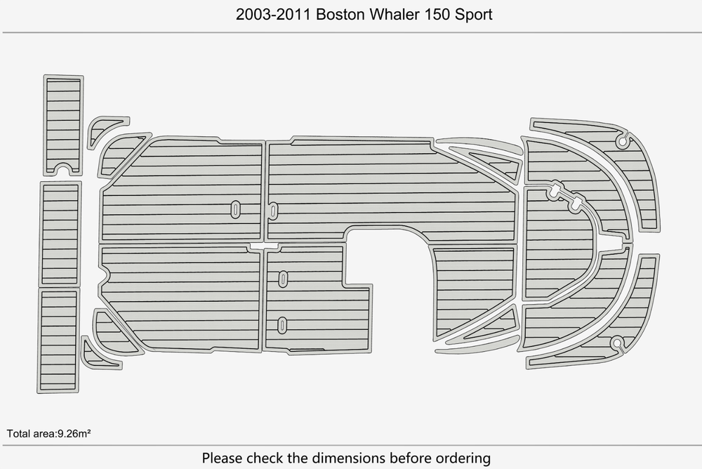 2003-2011 Boston Whaler 150 Sport Cockpit 1/4"6mm EVA foam floor