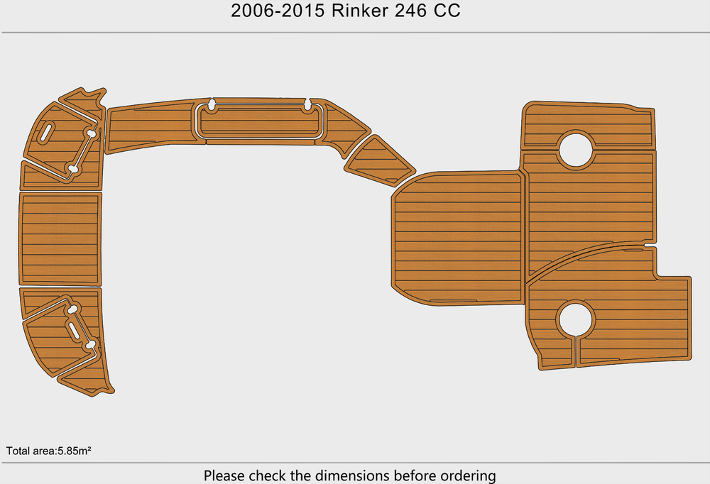 2009-2010 Rinker 246 Captiva CC Cockpit Swim platform 1/4"6mm EVA foam mat floor
