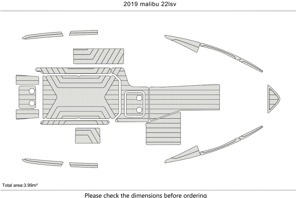 2019 malibu 22 lsv Deck Anti-slip mat Custom EVA faux teak marine flooring