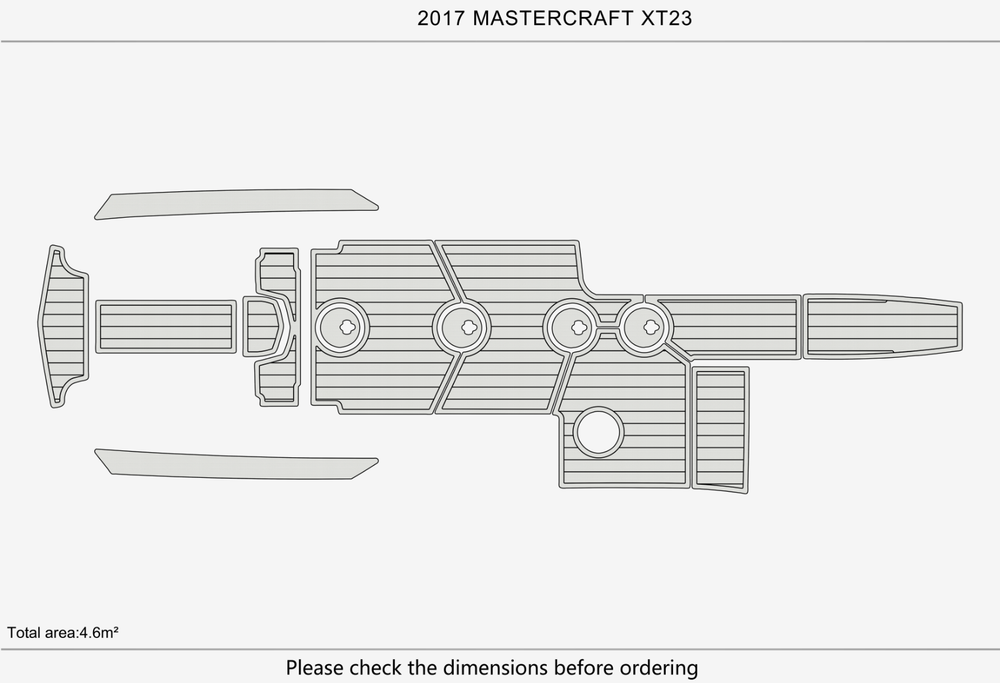2017 Mastercraft XT 23 Anti-slip mat Custom EVA faux teak marine flooring