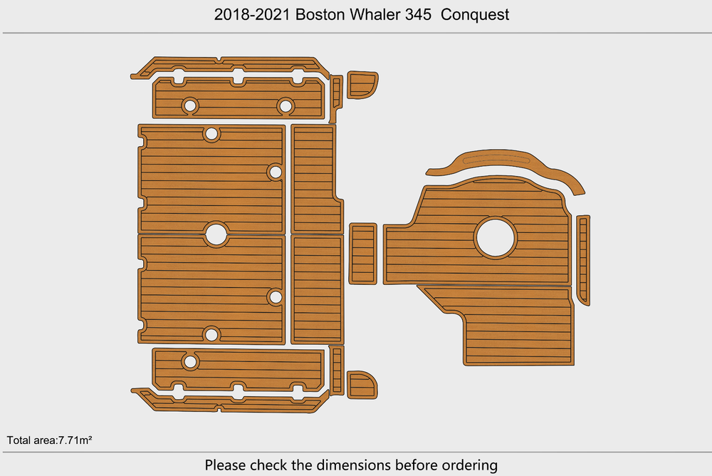 2018-2021 Boston Whaler 345 Conquest Cockpit 1/4"6mm EVA Foam marine floor