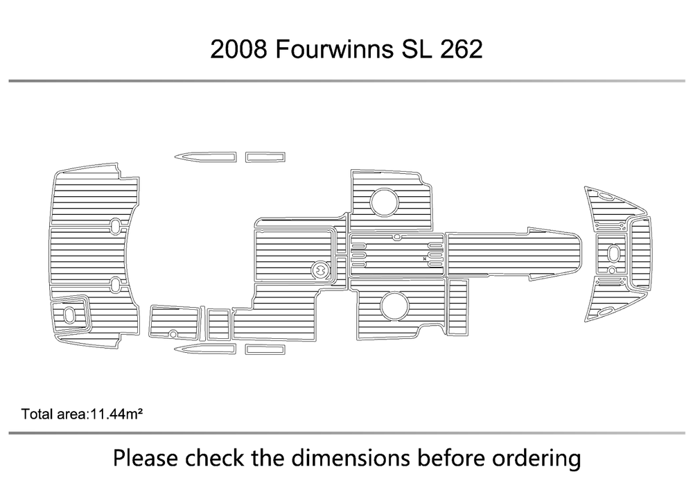 2008 Fourwinns SL 262 cockpit Swim Platform Pads 1/4" 6mm EVA Teak Decking