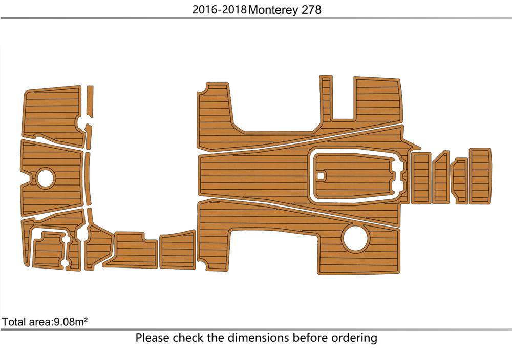 2016-2018 Monterey 278 ssc Cockpit Swim platform 1/4"6mm EVA Foam floor