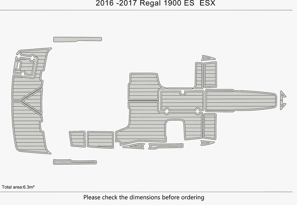 2016 -2017 Regal 1900 ES ESX Cockpit Swim platform 1/4"6mm EVA foam faux floor