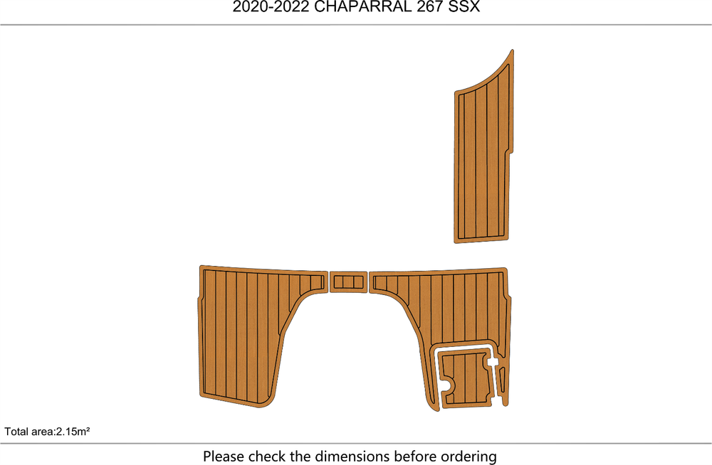 2020-2022 CHAPARRAL 267 SSX Swim platform 1/4"6mm EVA foam faux mat floor