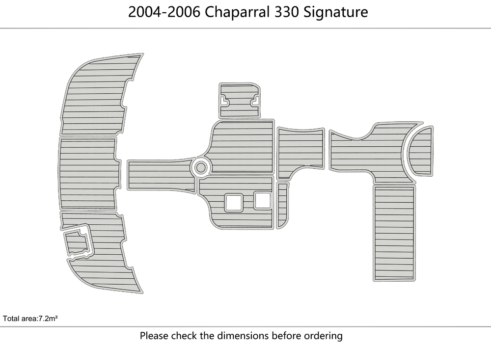 2004-2006 Chaparral 330 Signature Cockpit Swim platform 1/4"6mm EVA foam Floor
