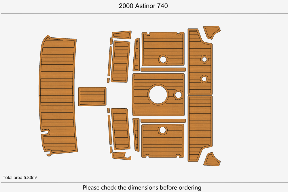 2000 Astinor 740 Marine teak deck seadek EVA Foam Boat flooring