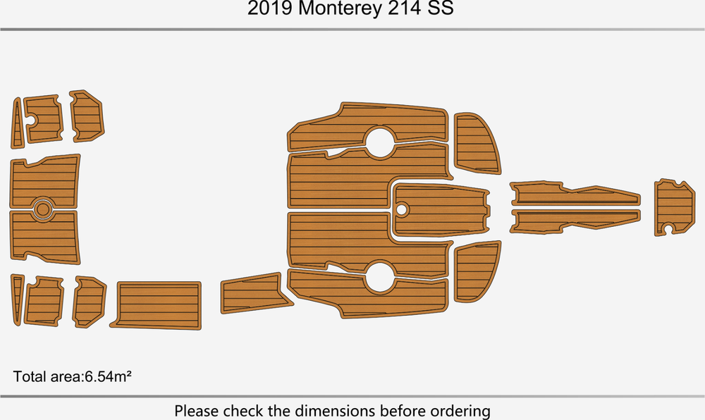 2019 Monterey 214 SS cockpit 1/4" 6mm EVA Foam FAUX Teak deck floor