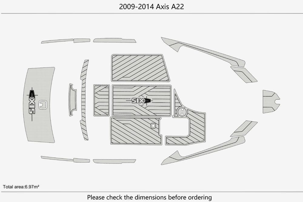 2009-2014 Axis A22 Marine teak deck EVA Foam Boat flooring