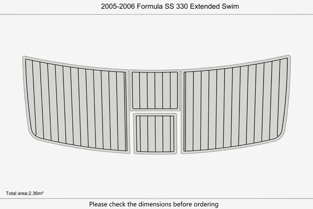 2005-2006 Formula 330 Extended SS Swim platform 1/4"6mm EVA Foam carpet floor