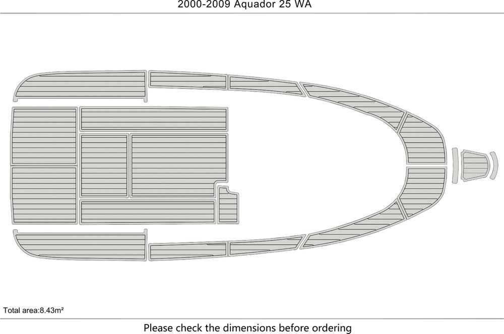 2000-2009 Aquador 25 WA Cockpit Swim platform bow 1/4"6mm EVA foam faux floor