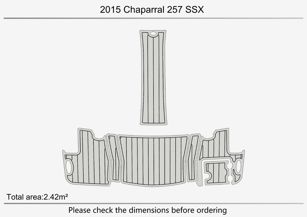 2015 Chaparral 257 SSX SP Swim platform bow 1/4"6mm EVA foam faux floor