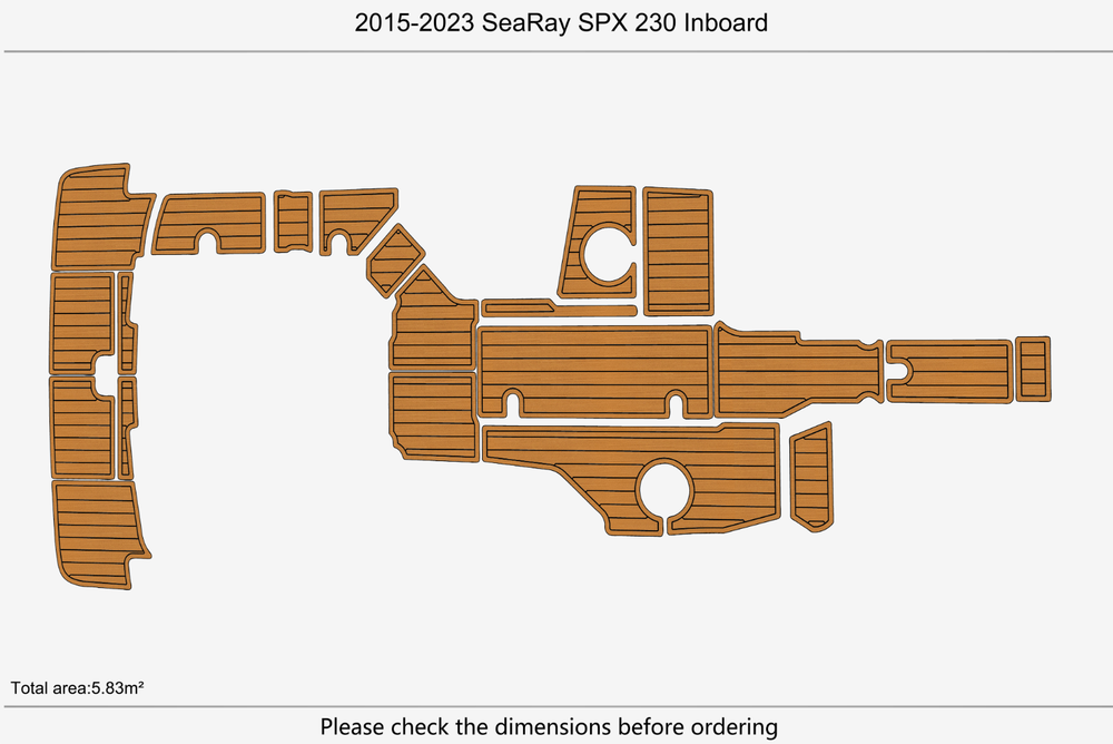 2015-2023 Sea Ray SPX 230 Inboard Cockpit Swim platform 1/4"6mm EVA Foam floor