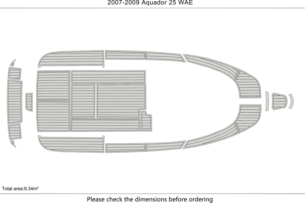 2007-2009 Aquador 25 WAE Cockpit Swim platform bow 1/4"6mm EVA foam faux floor