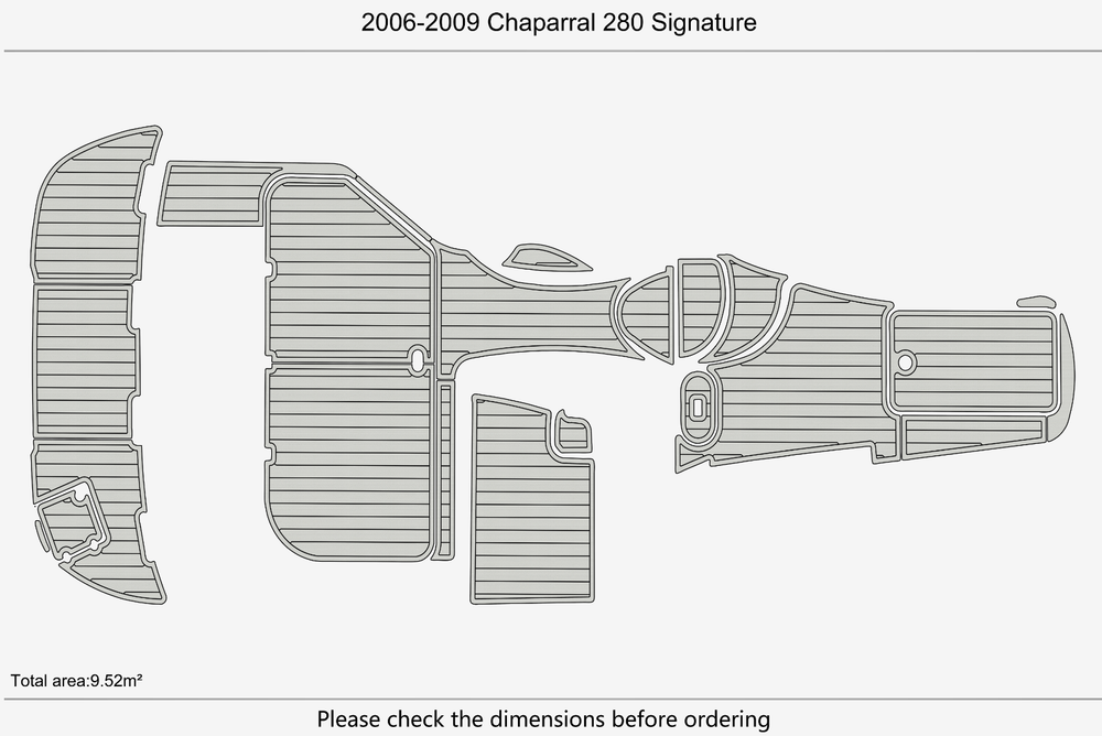 2006-2009 Chaparral 280 Signature B Cockpit Swim platform 1/4"6mm EVA Foam floor